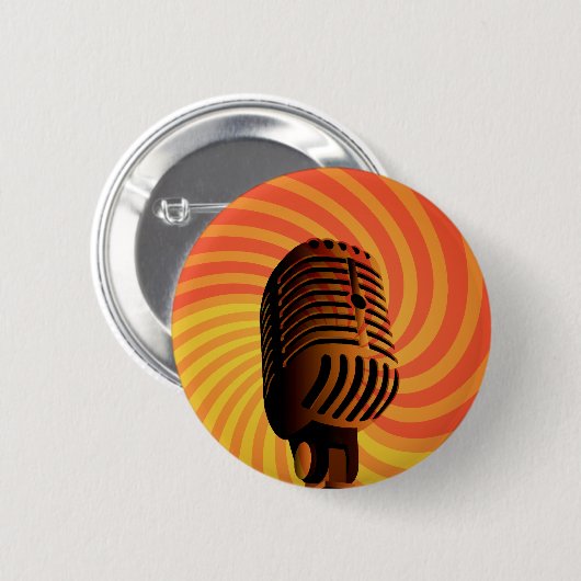 Aangepaste microfoon-knop Retro Ronde Button 5,7 Cm (Voorkant /achterkant)