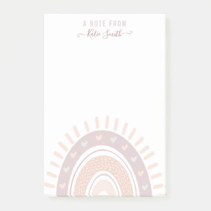 Aangepaste microfoon-roze boho-regenboogkalligrafi post-it® notes