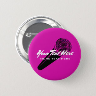 Aangepaste microfoonmicrofoon karaoke pinback-knop ronde button 5,7 cm