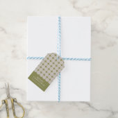 Aangepaste Mid Century Modern Saliegroen Kerst Cadeaulabel (Met Touw)