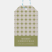 Aangepaste Mid Century Modern Saliegroen Kerst Cadeaulabel (Achterkant)