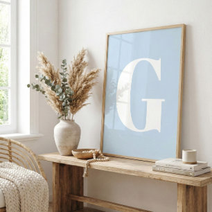 Aangepaste Mid Century Retro Letter Initiaal IJsko Poster