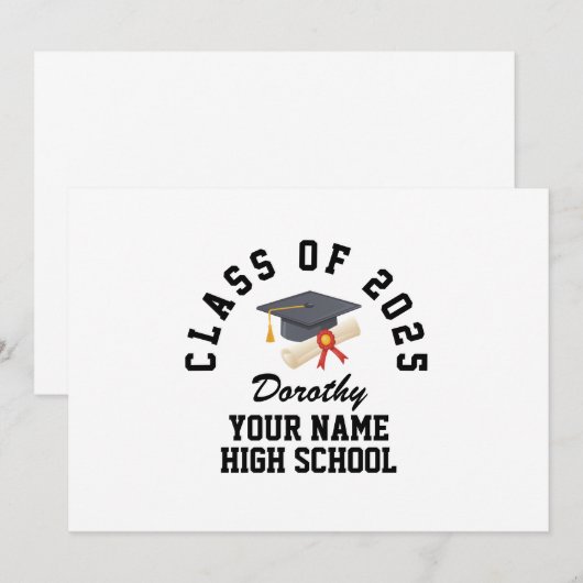 Aangepaste middelbare school afstudeerfeest kaart (Voorkant / Achterkant)