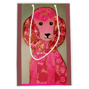 Aangepaste middelgrote tas met wieltjes met roze p medium cadeauzakje