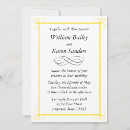 Aangepaste middelgrote uitnodiging - Scroll Design