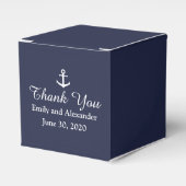 Aangepaste Midnight Blue en White nautische bruilo Bedankdoosjes (Voorkant Zijde)