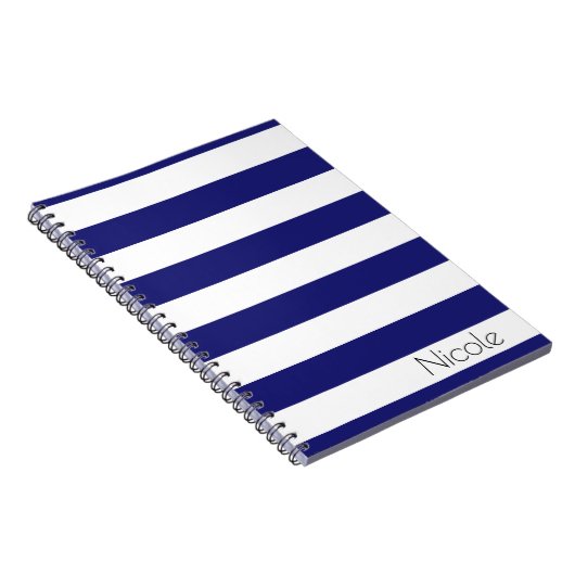 Aangepaste midnight Blue Striped laptop Notitieboek (Rechterzijde)