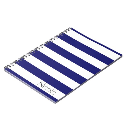 Aangepaste midnight Blue Striped laptop Notitieboek (Linkerzijde)