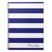 Aangepaste midnight Blue Striped laptop Notitieboek (Voorkant)