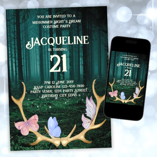 Aangepaste Midzomer Nachten Droom 21e Verjaardag Kaart