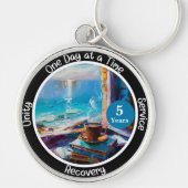 Aangepaste mijlpaal in het herstelgeschenk - Ocean Sleutelhanger (Voorkant)