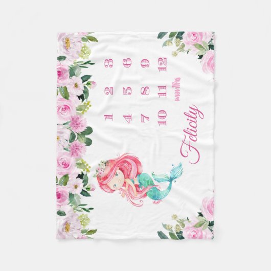 Aangepaste mijlpaal voor maandelijkse groei van de fleece deken (Voorkant)