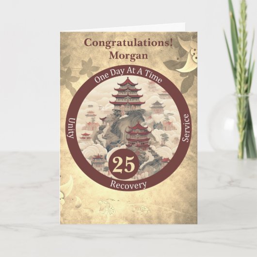 Aangepaste mijlpaal voor tempelherstel kaart (Voorkant)