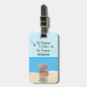 Aangepaste Mijn Bagage Mijn Ontsnapping Grappig Mo Bagagelabel (Voorkant verticaal)
