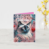 Aangepaste "Mijn kat is mijn Valentijnsdag" Art No Kaart (Gele Bloem)