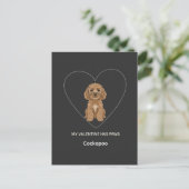 Aangepaste Mijn Valentijn Heeft Pootjes Cockapoo H Briefkaart (Staand voorkant)