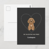 Aangepaste Mijn Valentijn Heeft Pootjes Cockapoo H Briefkaart (Voorkant / Achterkant)