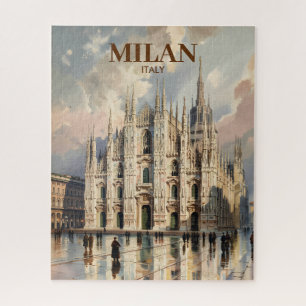 Aangepaste Milan Duomo di Milano Vintage Waterverf Legpuzzel