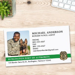 Aangepaste militaire foto Logo Border Patrol Agent Visitekaartje