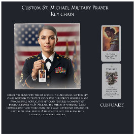 Aangepaste militaire gebed St. Michael Sleutelhanger