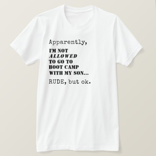 Aangepaste Militaire Mam Grappig Boot Camp Afschei T-shirt (Design voorkant)