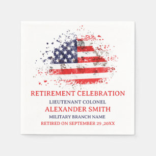Aangepaste militaire pensioneringsfeest servet