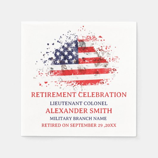 Aangepaste militaire pensioneringsfeest servet (Voorkant)