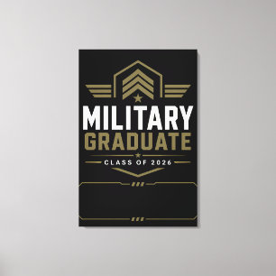 Aangepaste Militaire Rang Afgestudeerde 2026 Naam Canvas Afdruk