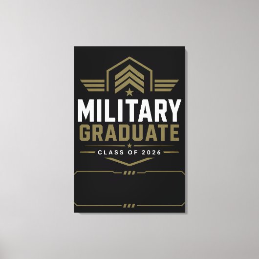 Aangepaste Militaire Rang Afgestudeerde 2026 Naam Canvas Afdruk (Voorkant)
