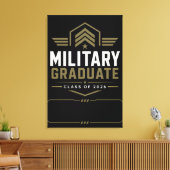 Aangepaste Militaire Rang Afgestudeerde 2026 Naam Canvas Afdruk (Insitu (Woonkamer))