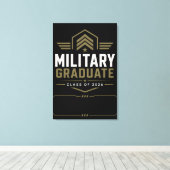 Aangepaste Militaire Rang Afgestudeerde 2026 Naam Canvas Afdruk (Insitu (Houten vloer))