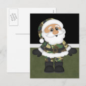 Aangepaste Militaire Soldaat Kerstman Feestdagenkaart (Voorkant / Achterkant)