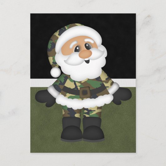 Aangepaste Militaire Soldaat Kerstman Feestdagenkaart (Voorkant)