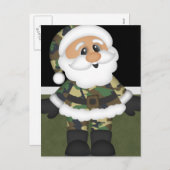Aangepaste Militaire Soldaat Kerstman Feestdagenkaart (Voorkant / Achterkant)