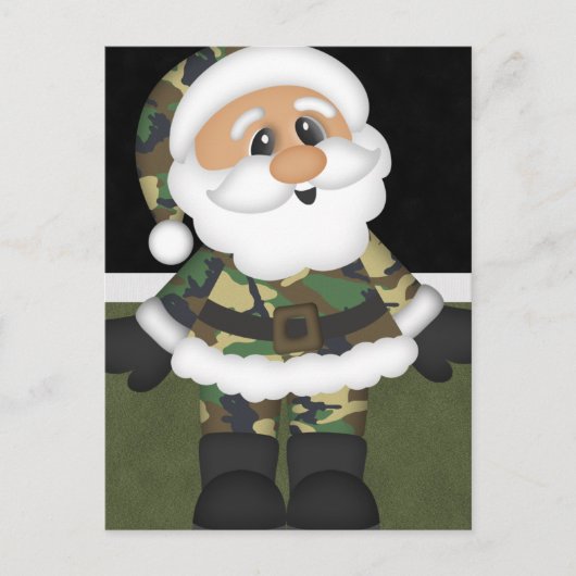 Aangepaste Militaire Soldaat Kerstman Feestdagenkaart (Voorkant)