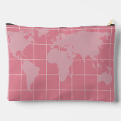 Aangepaste Millennial Roze Wereldkaart Monogram Na Etui (Achterkant)