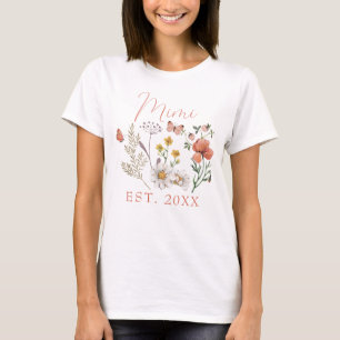 Aangepaste Mimi Wildflowers T-shirt