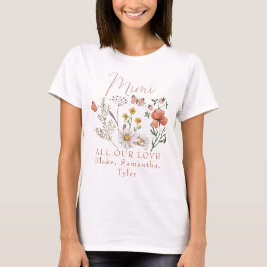 Aangepaste Mimi Wildflowers T-shirt (Voorkant)