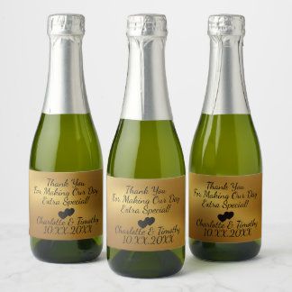 Aangepaste mini-champagne wijnfles huwelijksgunst sparkling wijnetiket