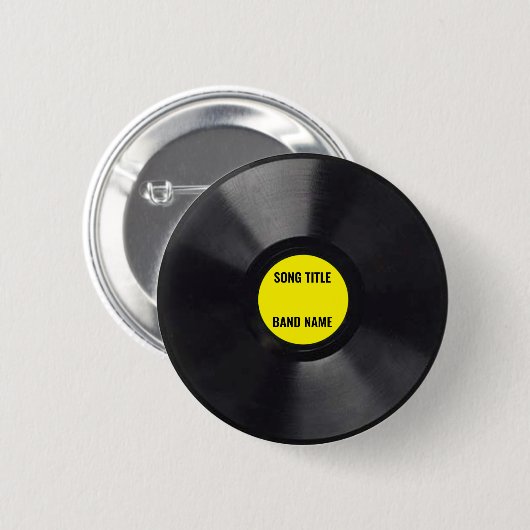 Aangepaste Mini Vinyl LP Button (Voorkant /achterkant)