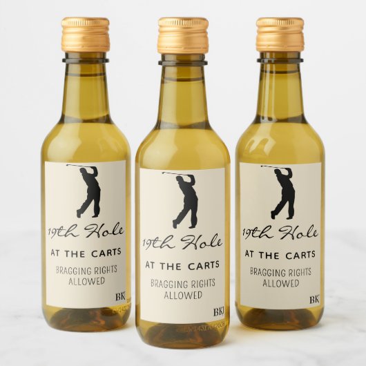 Aangepaste Mini Wijn 19e Gat (10) Golf Mini Etiket (Flessen)