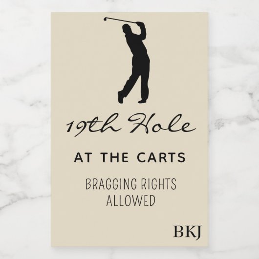 Aangepaste Mini Wijn 19e Gat (10) Golf Mini Etiket (Enkel label)