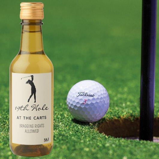 Aangepaste Mini Wijn 19e Gat (10) Golf Mini Etiket
