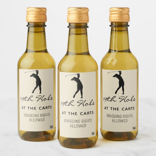 Aangepaste Mini Wijn 19e Gat (10) Golf Mini Wijn Etiket (Flessen)