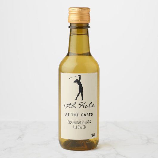 Aangepaste Mini Wijn 19e Gat (10) Golf Mini Wijn Etiket (Voorkant)