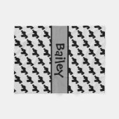 Aangepaste Miniatuur Schnauzer Dog Silhouet Fleece Deken (Voorkant (Horizontaal))