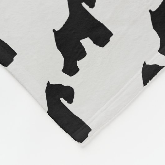 Aangepaste Miniatuur Schnauzer Dog Silhouet Fleece Deken (Hoek)