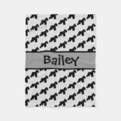 Aangepaste Miniatuur Schnauzer Dog Silhouet Fleece Deken (Voorkant)