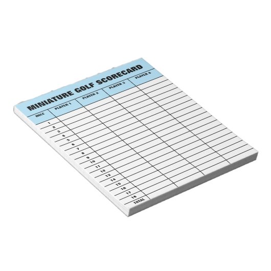 Aangepaste miniatuur sjabloon golfscorecard notitieblok (Schuin)