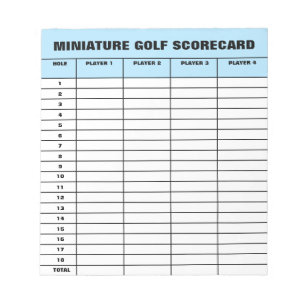 Aangepaste miniatuur sjabloon golfscorecard notitieblok